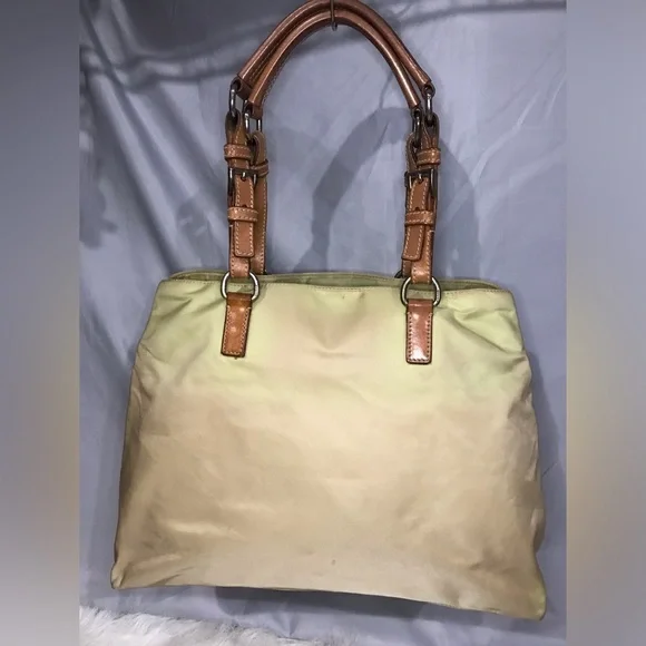 Beautiful Vintage Prada Cammello Nylon w/ Leather Handles Shopping Tote Bag - Picture 3 of 15
